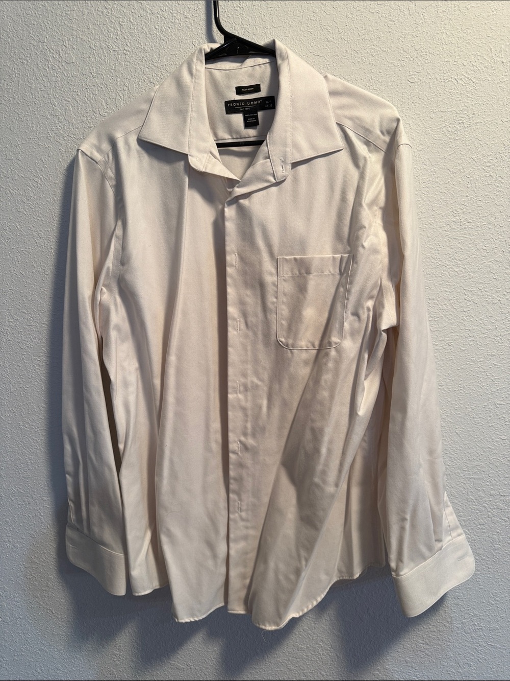 Pronto Uomo Cream Long Sleeve Dress Shirt